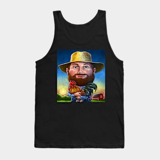 Farmer Holding Rooster Tank Top